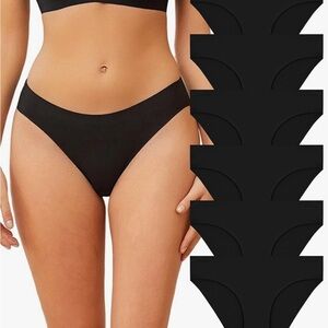 NWT Seamless Underwear for Women Soft No Show Panties Sexy High Cut Size L Black